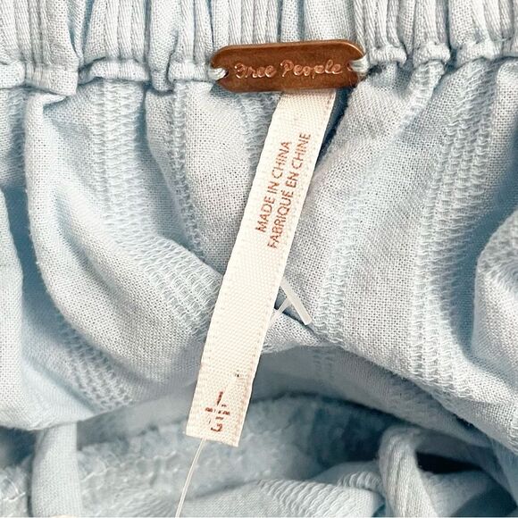 NWT Free People Endless Summer Puff Sleeve Open Back Mini Dress Blue Size Large - Picture 9 of 13